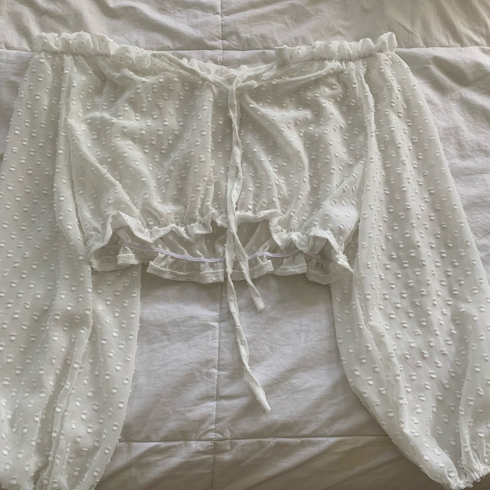 Sheer off the shoulder blouse